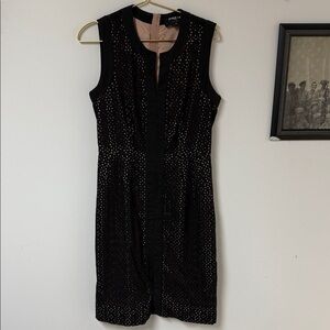 PAULE KA Black Mini Dress with Gold Dots